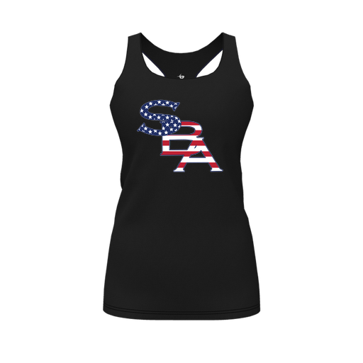 [FT0TRBBK-FYS-LOGO1] Decker Racerback Tank Top (Female Youth S, Black, Logo 1)