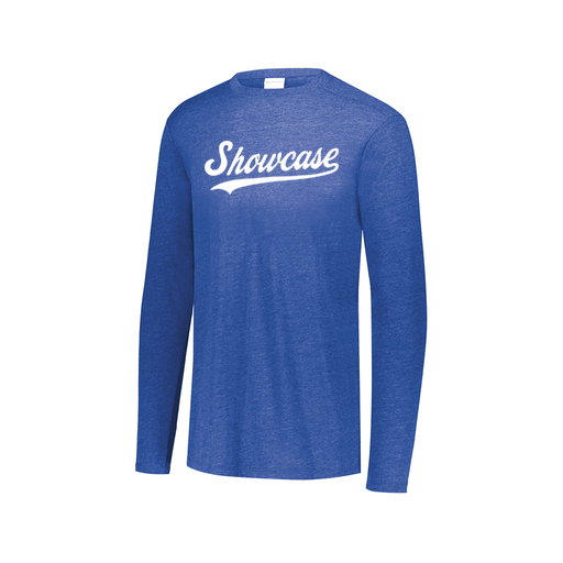 [FTLCUBRY-AXS-LOGO3] Decker Men's Tri-Blend T-Shirt - Long Sleeve (Adult XS, Royal, Logo 3)