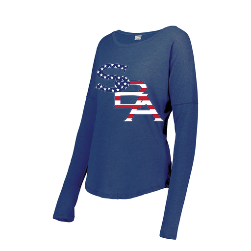 [FTLCUBRY-FAXS-LOGO1] Decker Women's Tri-Blend T-Shirt - Long Sleeve (Female Adult XS, Royal, Logo 1)